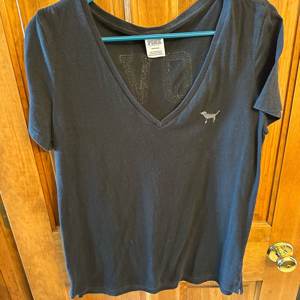 Victoria's Secret Black V-Neck Tee